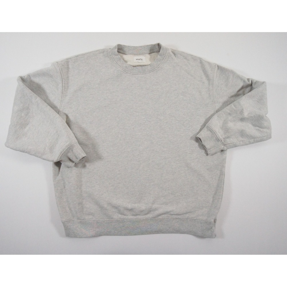 Mate Sweatshirt Womens XS/S Gray Crewneck Oversized Pullover Ladies Casual